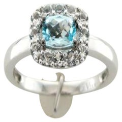 Le Vian Ring Featuring Blue Topaz, Vanilla Topaz Set in 14K Vanilla Gold
