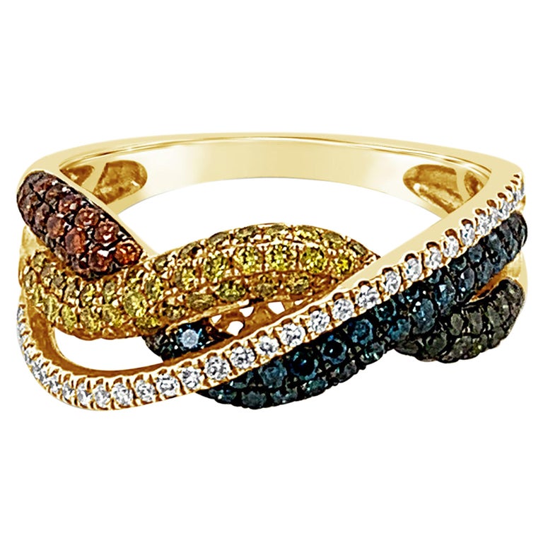 Le Vian Ring Featuring Blue/Yellow/White/Fancy Diamonds Set in 14k ...