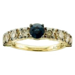 Anello Le Vian con zaffiro blu e diamanti al cioccolato