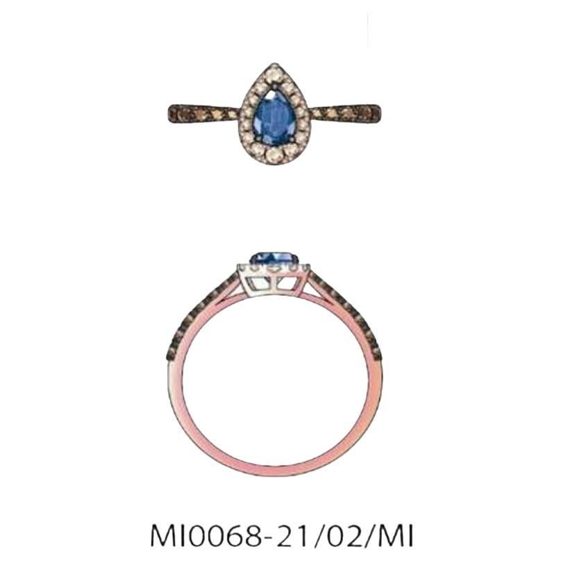 Le Vian Ring mit blauem Beeren-Saphir- Schokoladen-Diamanten und nackten Diamanten im Angebot