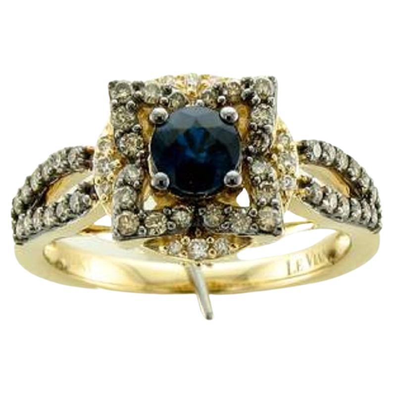 Le Vian Ring Featuring Blueberry Sapphire Chocolate Diamonds, Vanilla Diamond For Sale