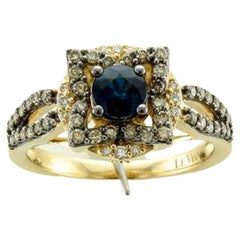 Le Vian Ring mit blauem Beerensaphir und Schokoladendiamanten, Vanilla-Diamant