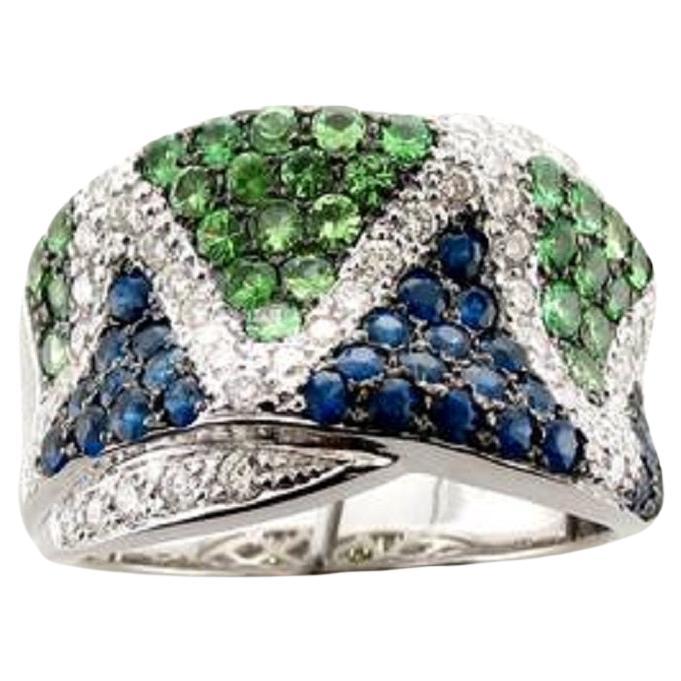 Le Vian Ring featuring Blueberry Sapphire, Forest Green Tsavorite Vanilla Dia