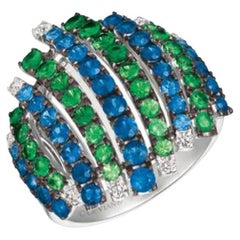 Le Vian Ring featuring Blueberry Sapphire, Green Garnet Vanilla Diamonds set