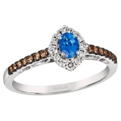 Le Vian Ring mit blauen Beeren-Saphiren, nudefarbenen Diamanten und schokoladenbraunen Diamanten