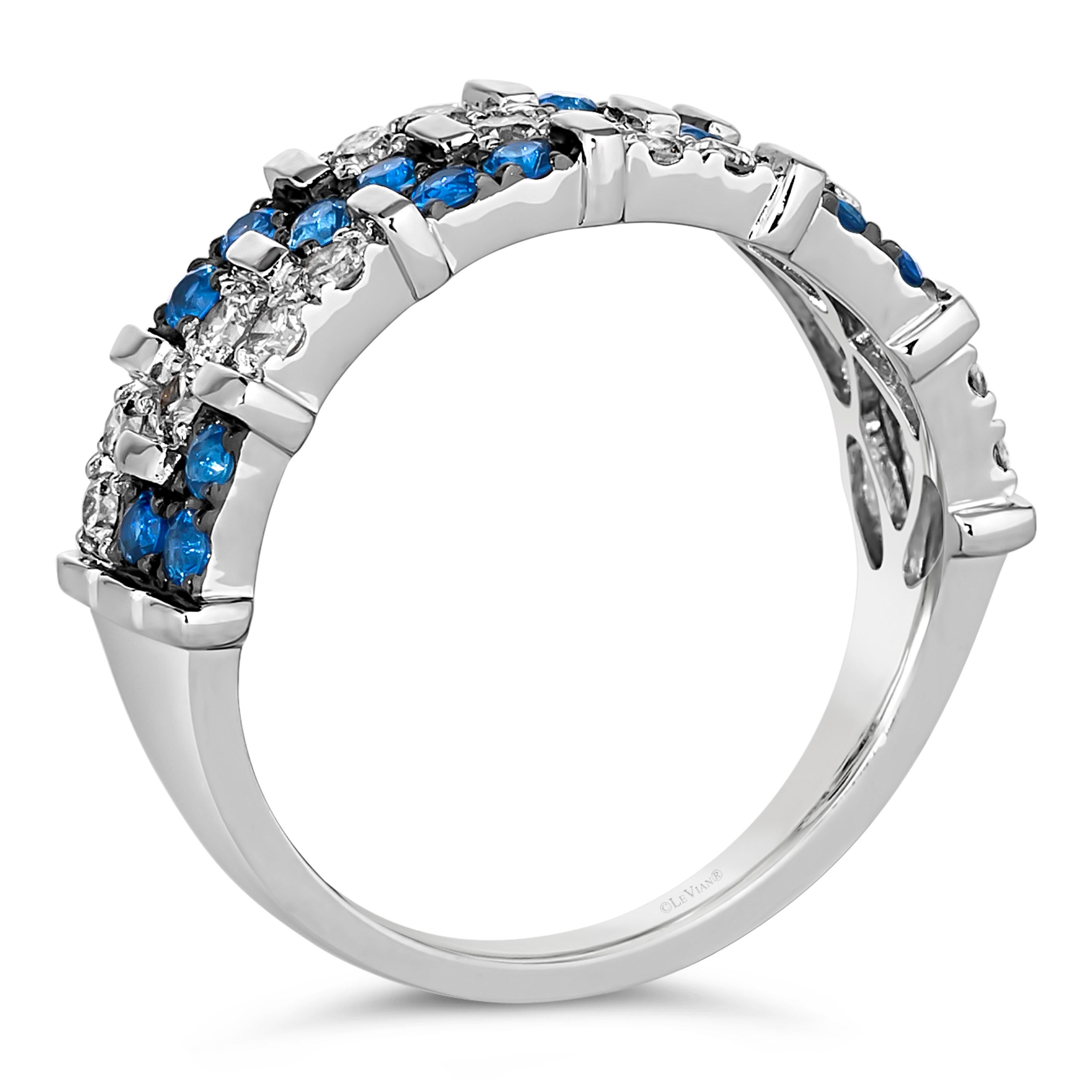 Bague Le Vian® avec 1/2 cts. Blueberry Sapphire™, 3/8 cts. Diamants Nude™ sertis dans de l'or 14K Vanille®
