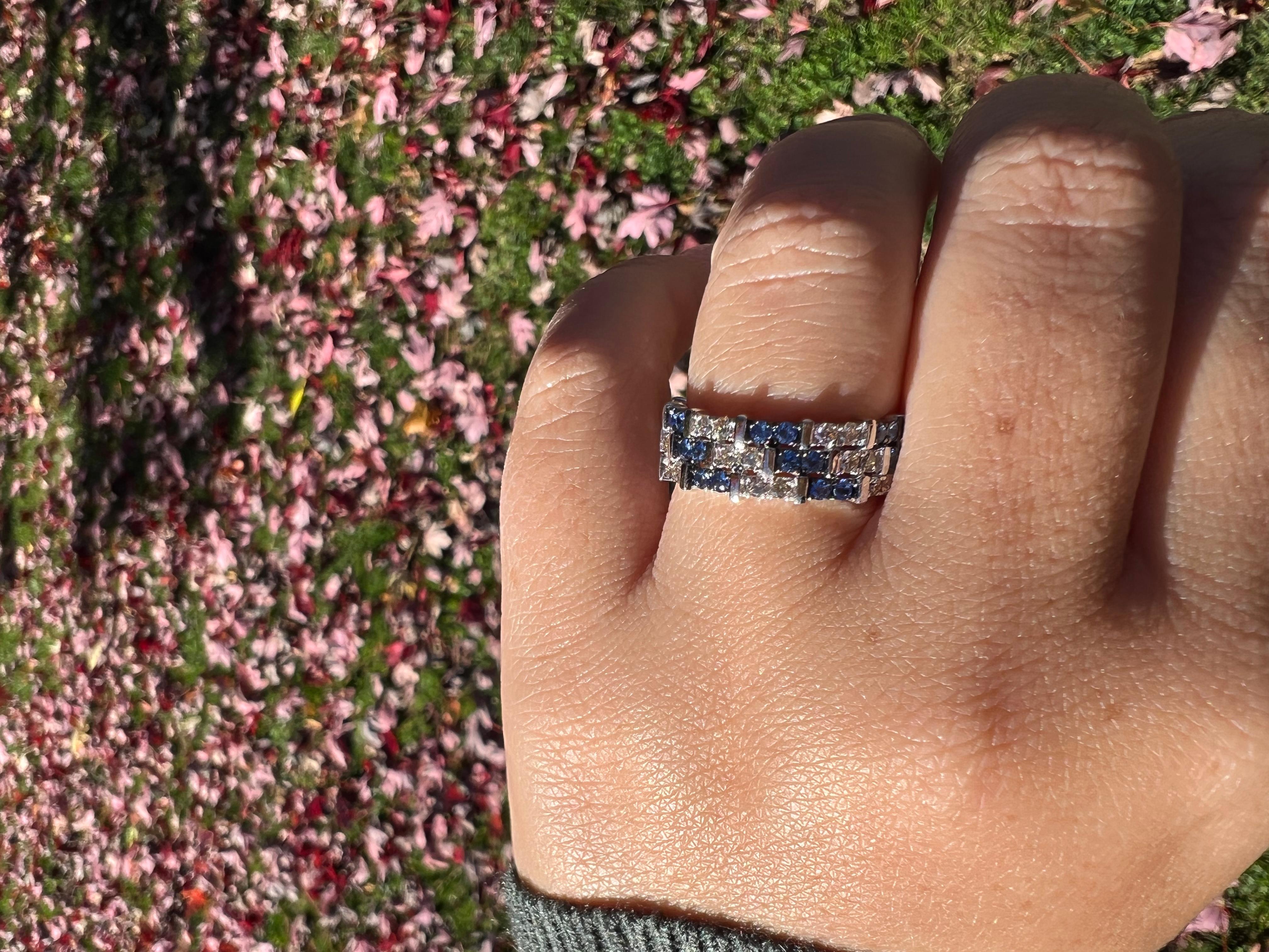 La bague Le Vian ornée d'un saphir bleu-vert et de diamants de couleur chair en 14 carats en vente 1