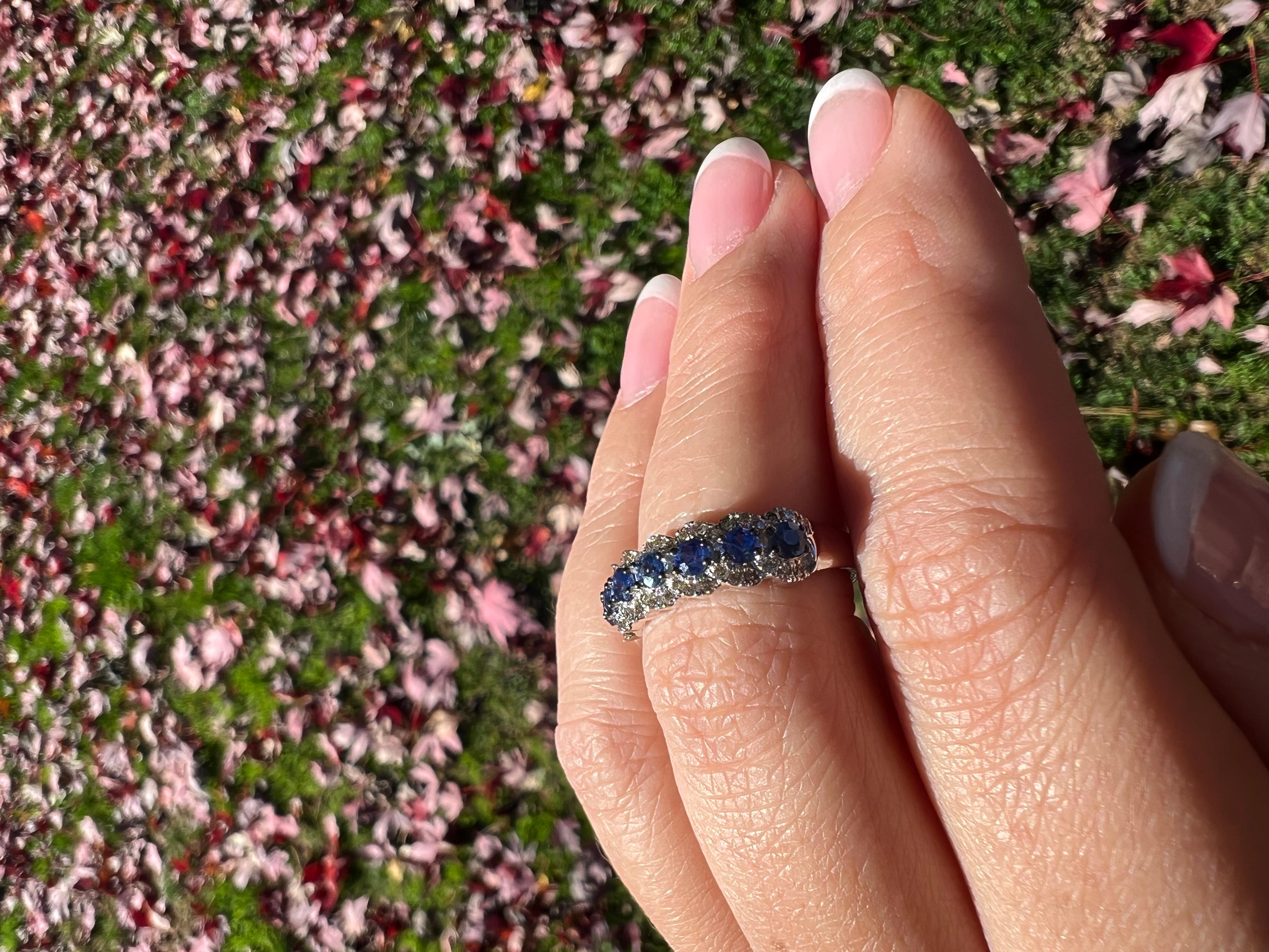 Le Vian Ring Featuring Blueberry Sapphire Nude Diamonds Set in 14K Vanilla In New Condition For Sale In Great Neck, NY