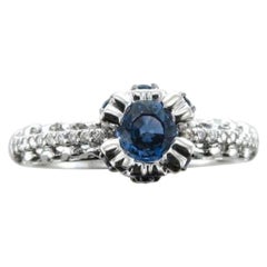Anello Le Vian con zaffiro mirtillo e diamanti vaniglia incastonati in 14k vaniglia