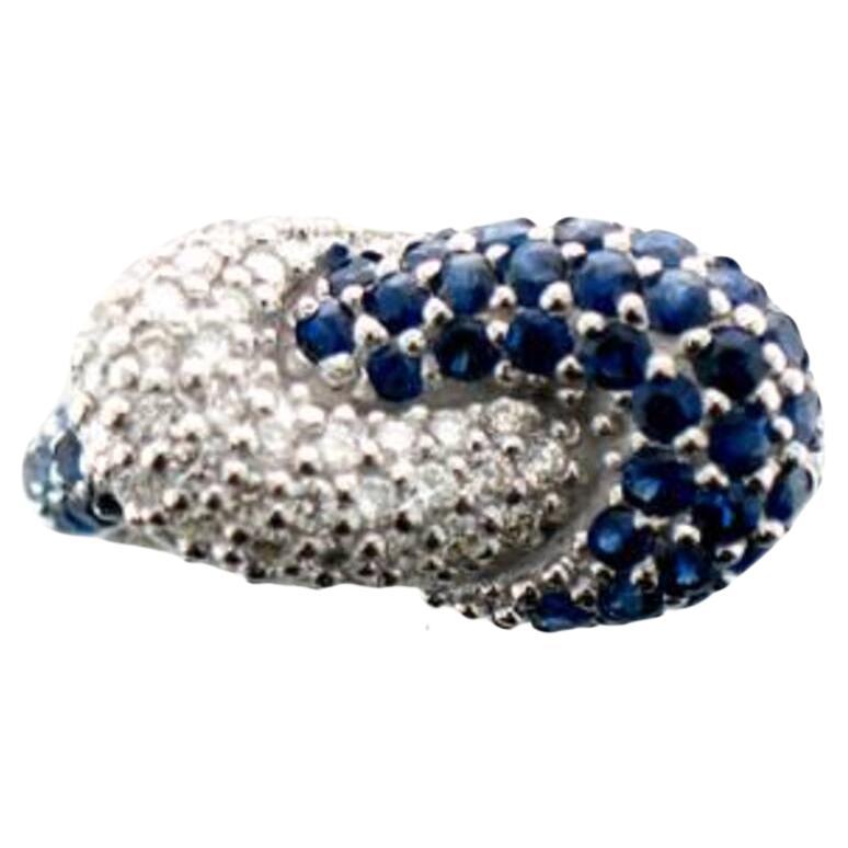 Le Vian Ring Featuring Blueberry Sapphire Vanilla Diamonds Set in 14K Vanilla For Sale