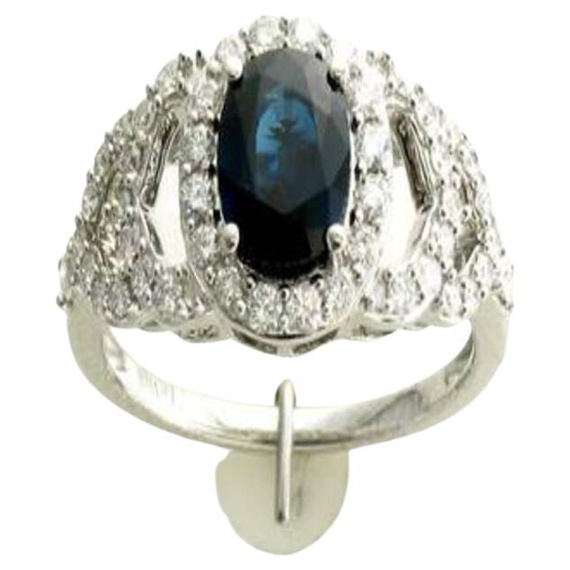 Bague Le Vian avec saphir bleuet et diamants vanille sertie en 14k Vanille en vente