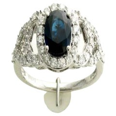 Bague Le Vian avec saphir bleuet et diamants vanille sertie en 14k Vanille