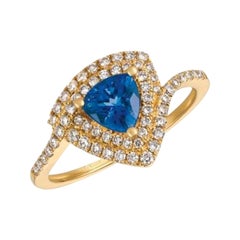 Anello Le Vian con diamanti Blueberry Tanzanite Vanilla incastonati in miele 14K