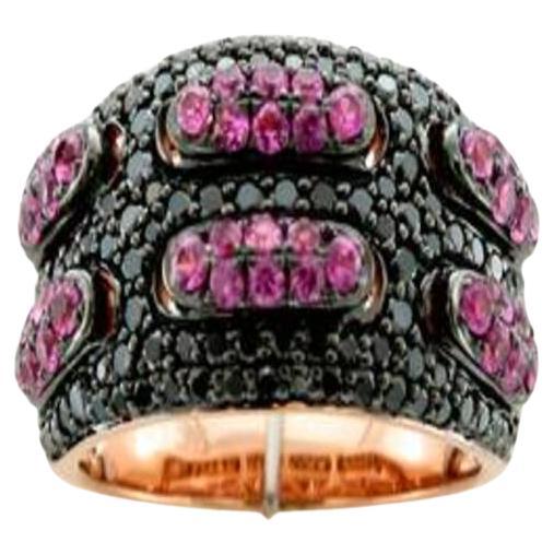 Le Vian Ring Featuring Bubble Gum Pink Sapphire Blackberry Diamonds Set
