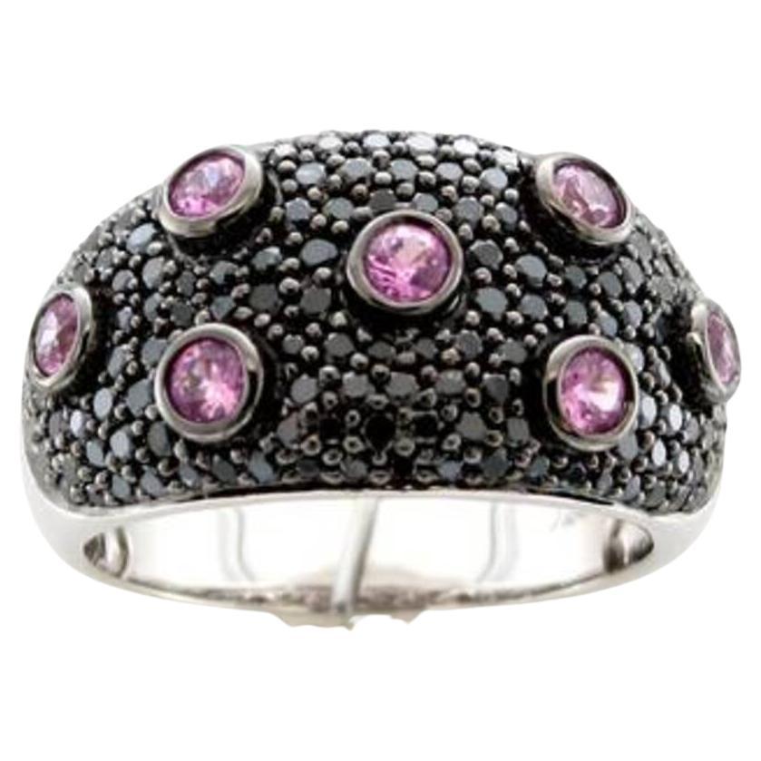 Le Vian Ring Featuring Bubble Gum Pink Sapphire Blackberry Diamonds Set For Sale