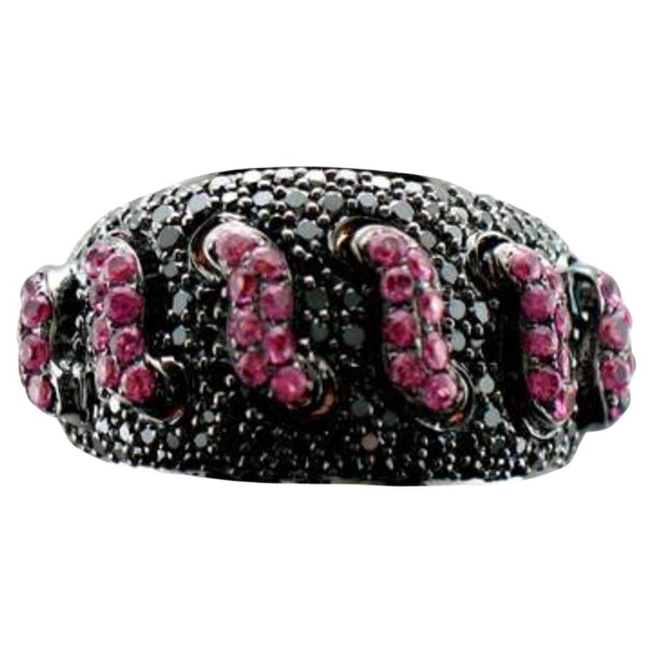 Le Vian Ring Featuring Bubble Gum Pink Sapphire Blackberry Diamonds Set For Sale