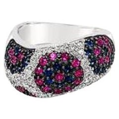 Le Vian Ring Featuring Bubble Gum Pink Sapphire, Blueberry Sapphire