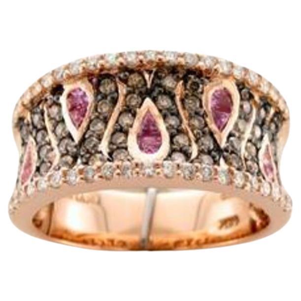 Le Vian Ring featuring Bubble Gum Pink Sapphire Chocolate Diamonds, Vanilla