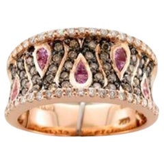 Anello Le Vian con zaffiro rosa Bubble Gum e diamanti al cioccolato, Vaniglia