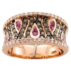 Le Vian Ring mit Bubble Gum Pink Sapphire Schokolade Diamanten, Vanille