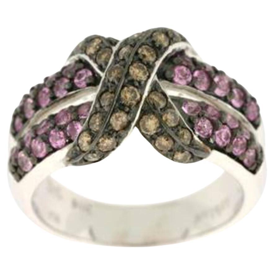 Le Vian Ring Featuring Bubble Gum Pink Sapphire Set in 14k Vanilla Gold For Sale