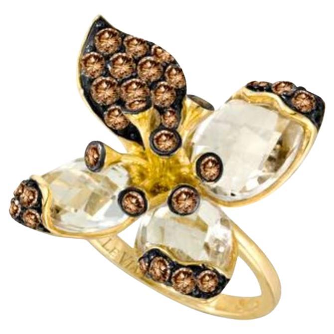 Le Vian Ring Featuring Caramel Quartz Chocolate Diamonds Set For Sale