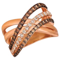 Le Vian Ring mit schokoladenbraunen Diamanten und nudefarbenen Diamanten, gefasst in 14k