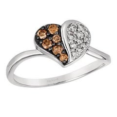 Le Vian-Ring mit schokoladenbraunen Diamanten, nudefarbenen Diamanten, gefasst in 14K