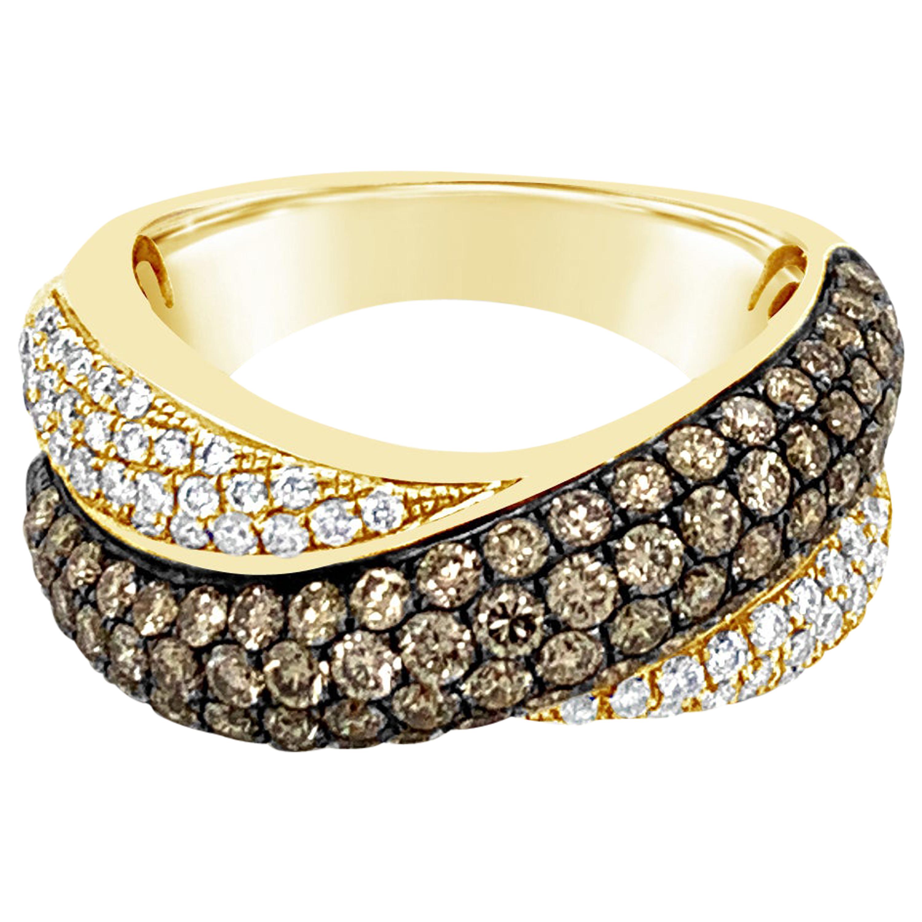 Le Vian Ring Featuring Chocolate Diamonds, Vanilla Diamonds, 14 Karat Honey Gold