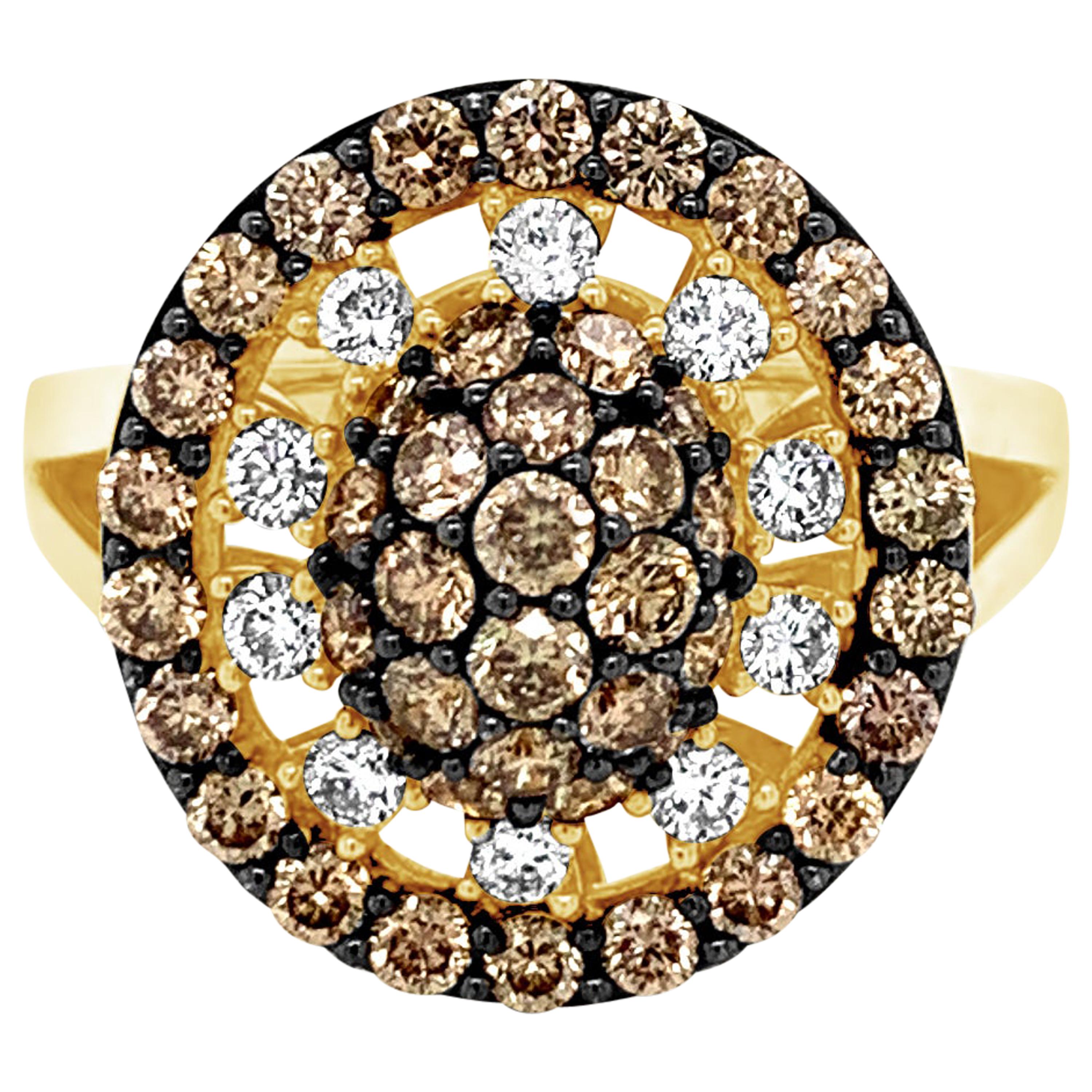Le Vian Ring Featuring Chocolate Diamonds, Vanilla Diamonds, 14 Karat Honey Gold