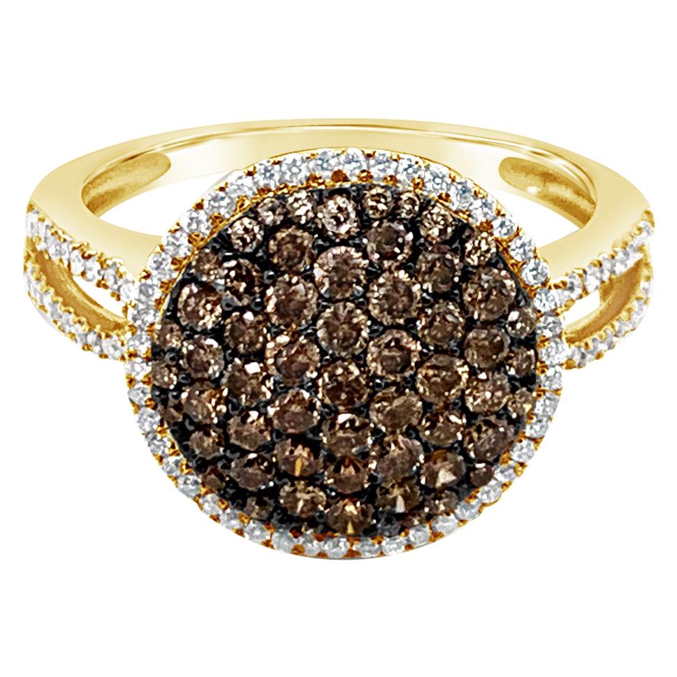 Le Vian Ring Featuring Vanilla Diamonds, Chocolate Diamonds, 14 Karat