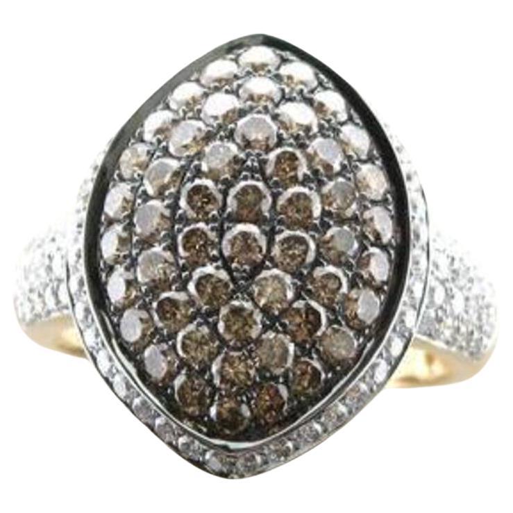 Le Vian Ring Featuring Chocolate Diamonds, Vanilla Diamonds Set in 14k Honey For Sale