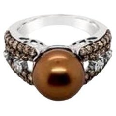 Used Le Vian Ring Featuring Chocolate Pearls Chocolate Diamonds