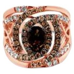 Le Vian Ring Featuring Chocolate Quartz Chocolate Ombré Diamonds Set in 14k