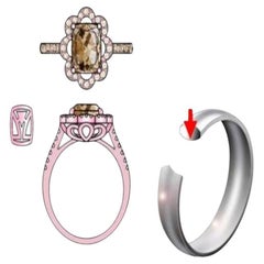 Le Vian-Ring aus Schokoladenquarz mit nudefarbenen Diamanten und schokoladenbraunen Diamanten