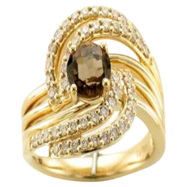 Le Vian Ring Featuring Chocolate Quartz Nude Diamonds Set in 14k Honey Gold For Sale