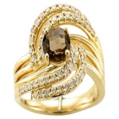 Le Vian Ring Featuring Chocolate Quartz Nude Diamonds Set in 14k Honey Gold