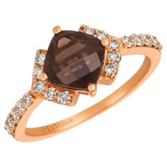 Le Vian Ring mit Schokoladenquarz und nudefarbenen Diamanten aus 14 Karat Erdbeer