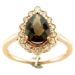 Le Vian Ring Featuring Chocolate Quartz Nude Diamonds Set in 14K Strawberry 