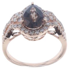 Le Vian Ring Featuring Chocolate Quartz Nude Diamonds Set in 14K Strawberry