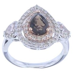 Le Vian Ring mit schokoladenbraunem Quarz, pfirsichfarbenem Morganit und nudefarbenen Diamanten