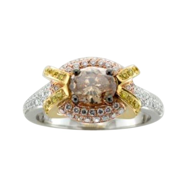 Anello Le Vian con diamanti Chocolate, Vanilla e Goldenberry incastonati in oro 18 carati