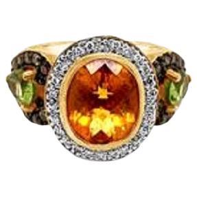 Le Vian Ring Featuring Cinnamon Citrine, Green Apple Peridot