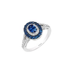Anello Le Vian con zaffiro fiordaliso, zaffiro blu e diamante vaniglia