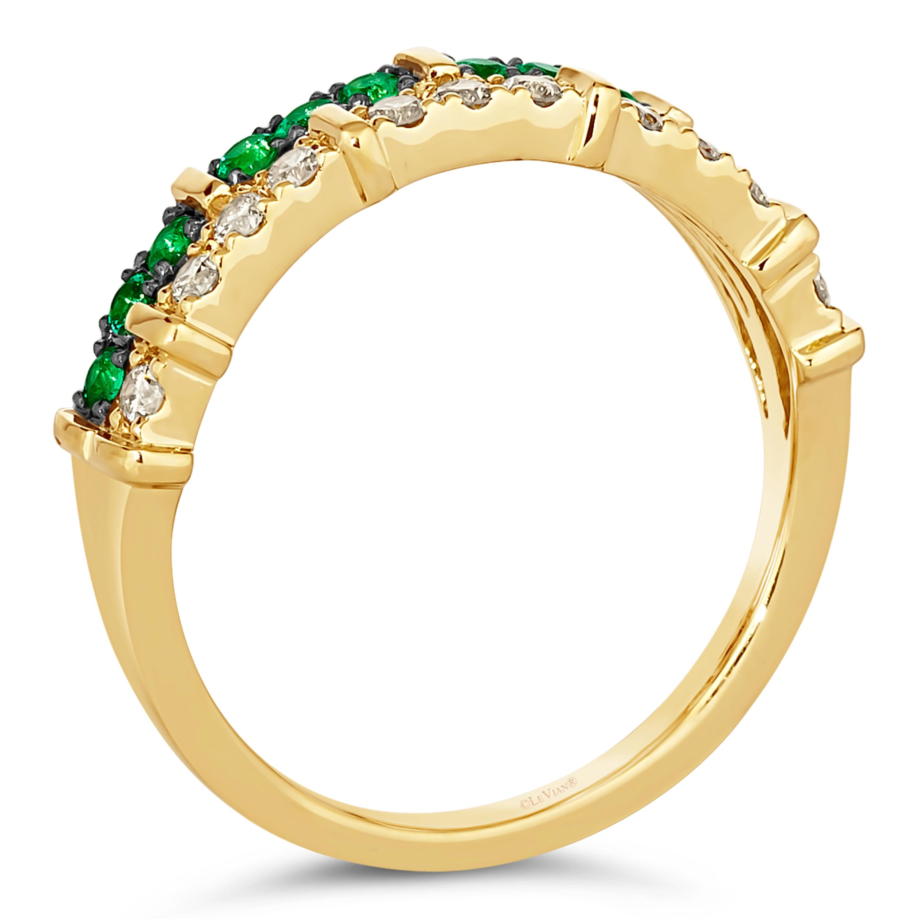 Bague Le Vian® avec 1/5 cts. Costa Smeralda Emeralds™, 1/4 cts. Diamants nus™ sertis dans de l'or 14K Miel™