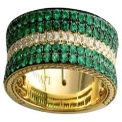 Le Vian Ring Featuring Costa Smeralda Emeralds Vanilla Diamonds Set in 14k