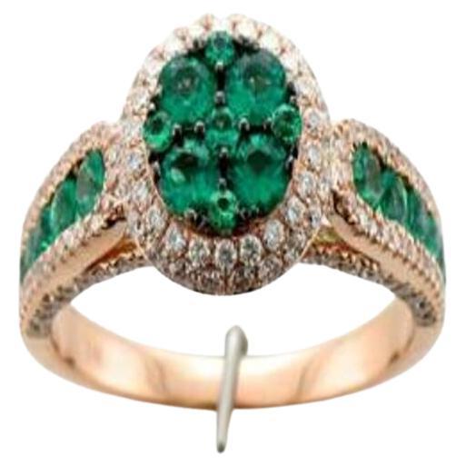 Le Vian Ring Featuring Costa Smeralda Emeralds Vanilla Diamonds Set in 14k