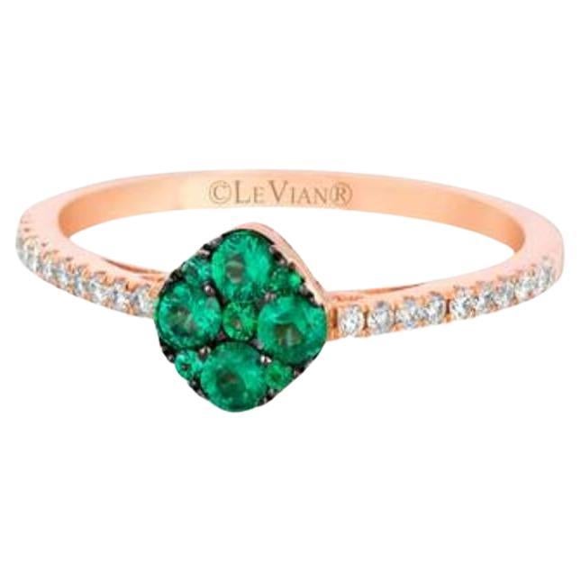 Le Vian Ring Featuring Costa Smeralda Emeralds Vanilla Diamonds Set in 14k For Sale