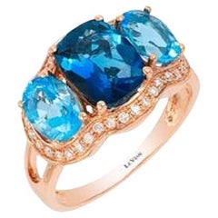 Le Vian Ring Featuring Deep Sea Blue Topaz, Blue Topaz Vanilla Diamonds