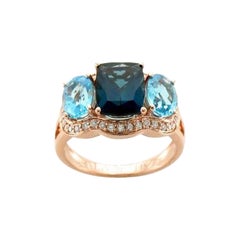 Le Vian Ring Featuring Deep Sea Blue Topaz, Blue Topaz Vanilla Diamonds Set
